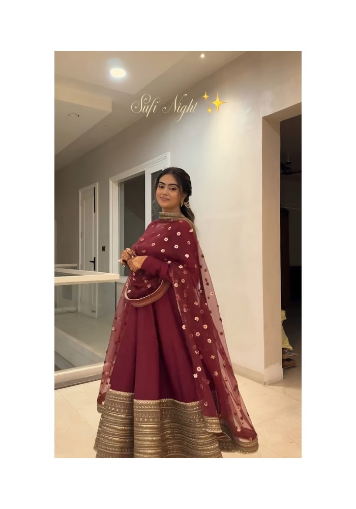 Malishka Export Maroon Anarkali Salwar Suit for Women - Image 3
